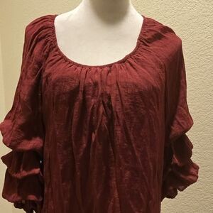 Indigo Rose Burgundy Dress 2XL